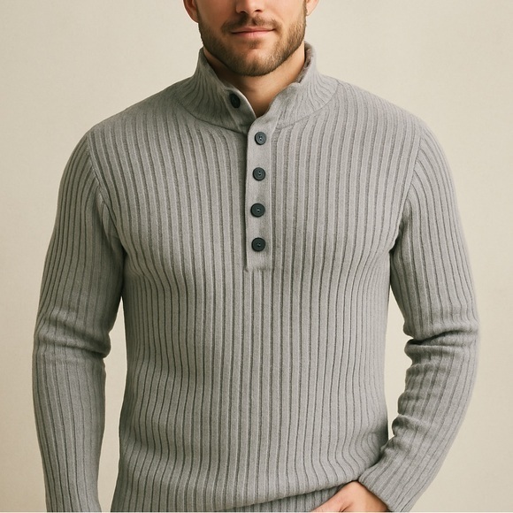 Banana Republic Other - Vintage Banana Republic Gray Cotton Heavy Cable Knit Pullover L